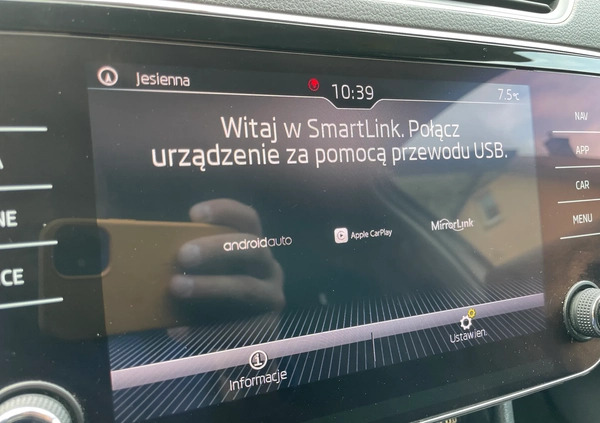 Skoda Superb cena 79900 przebieg: 153000, rok produkcji 2019 z Brzeszcze małe 781